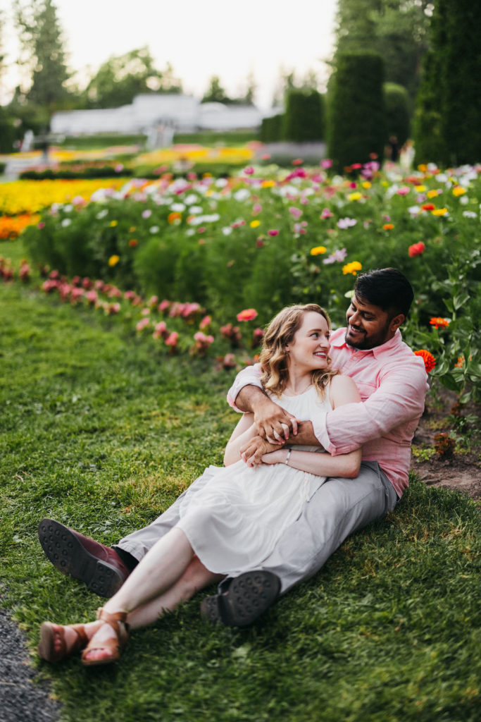 Manito Park Engagement Session in the Flower Gardens